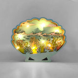 Reef In Scallop Carving with Lights