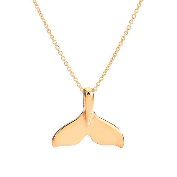 Elegant Gold Whale Tail Necklace 
