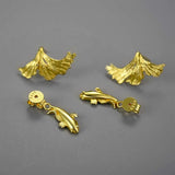 Double-sided gold fish studs