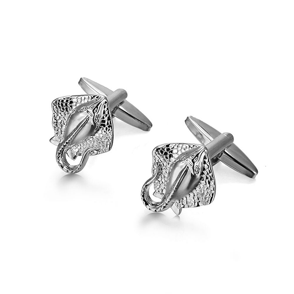 Mens Silver Stingray Cufflinks | Citrus Reef