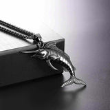 Mens Black Marlin Swordfish Necklace