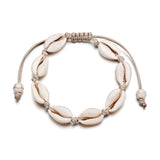 Cowrie Shell Anklet on Cream Cord 
