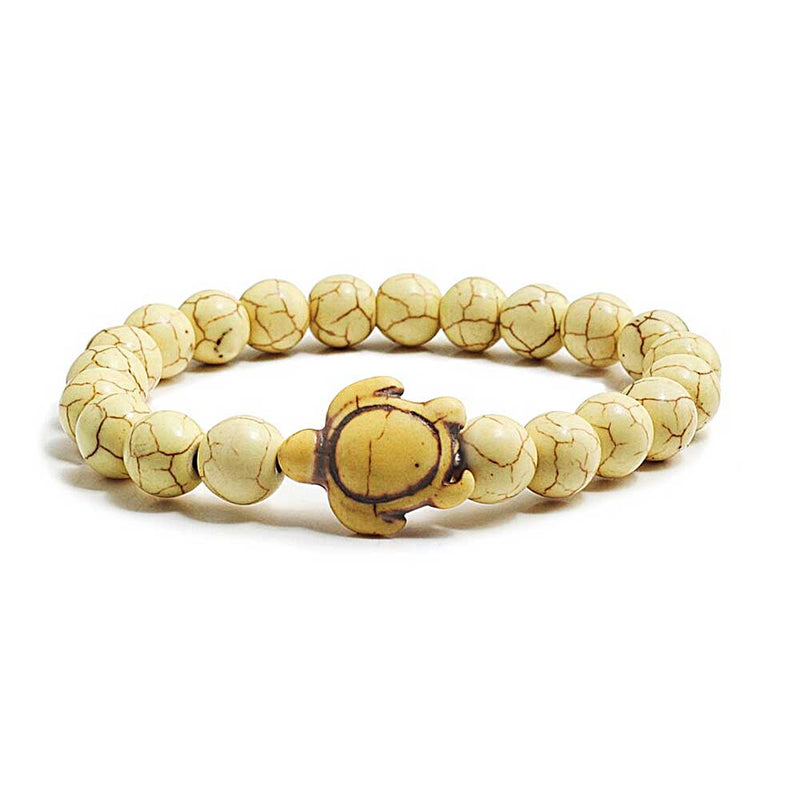 Yellow colored Natural Stone Sea Turtle Bracelet 