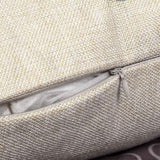 Detail of linen cushion cover zip