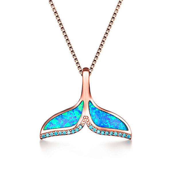 Rose Gold Mermaid Fin Necklace