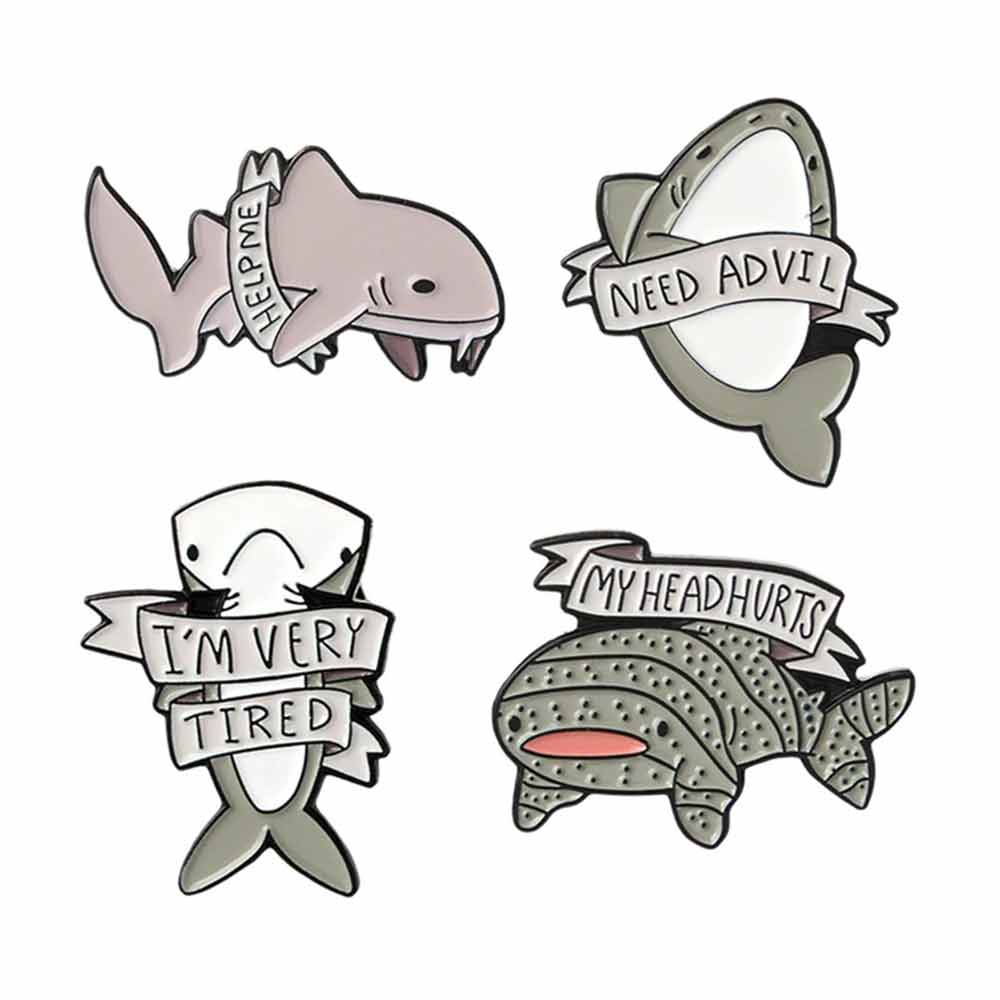 Creative Pewter Designs Shark Jaws Lapel Pin - Handcrafted Lead-Free Pewter, Highly Detailed, Made In USA, For Hats, Jackets & Backpacks