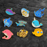 Cute sea creature pins 