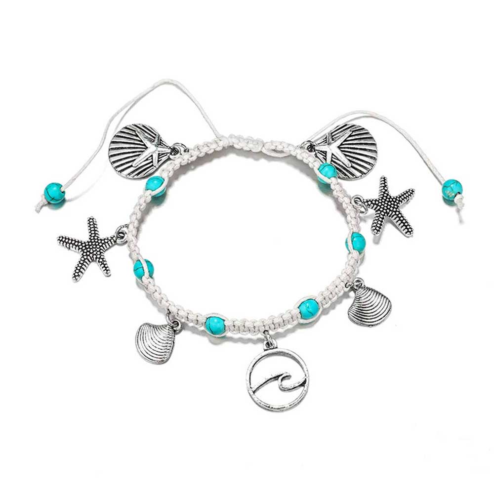 アンクレット Monday Edition _ Sparkling Waves Anklet Woven Wave Anklet with Beach Charms | Citrus Reef