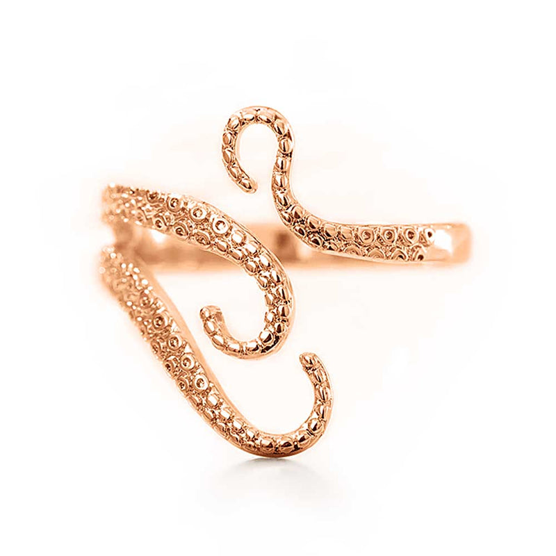 Top view of Rose Gold Octopus Ring