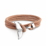 Brown & Silver Whale Tail Bracelet