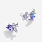 Angelfish Stud Earrings on white background
