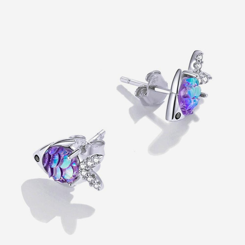 Angelfish Stud Earrings on white background