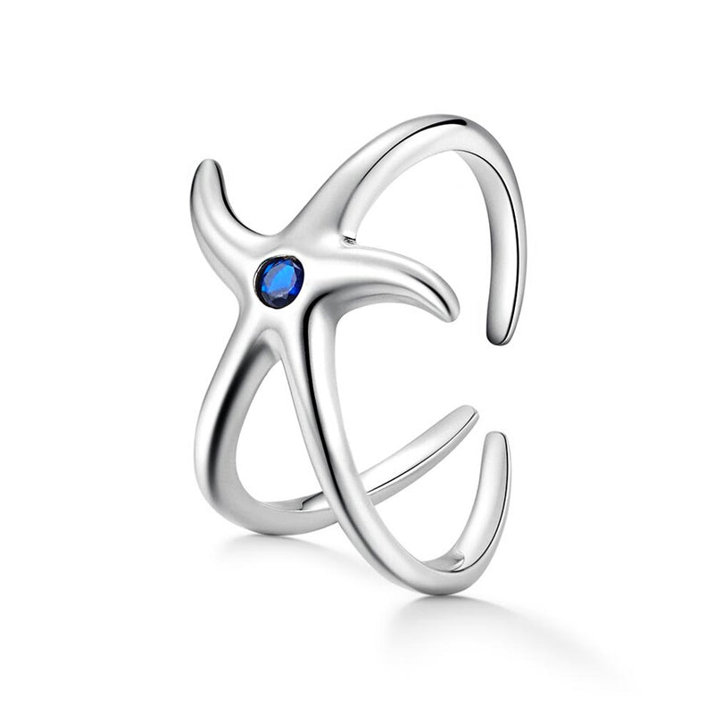 Azure Starfish Open Ring