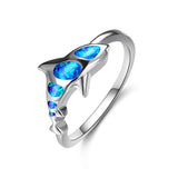 Blue Opal Shark Ring