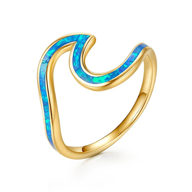 Gold Opal Wave Ring