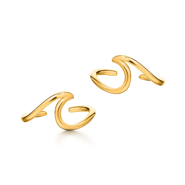 Gold Ocean Wave Earrings
