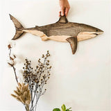 Great White Shark Wall Hanging Wood Detail
