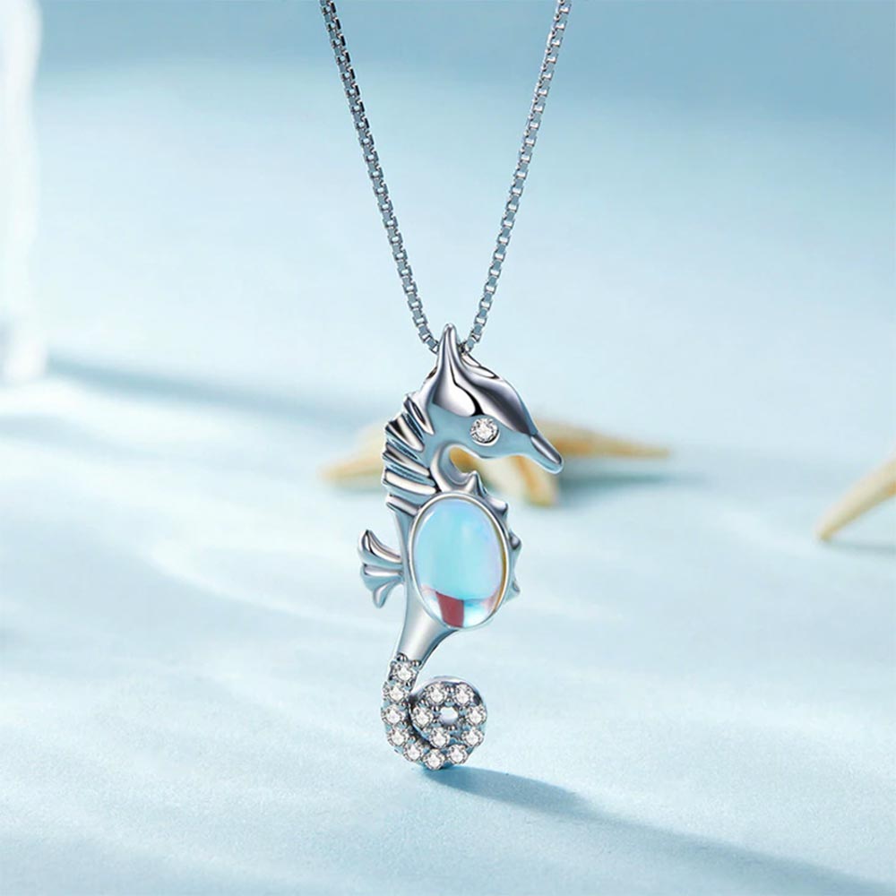 Moonstone Seahorse Necklace