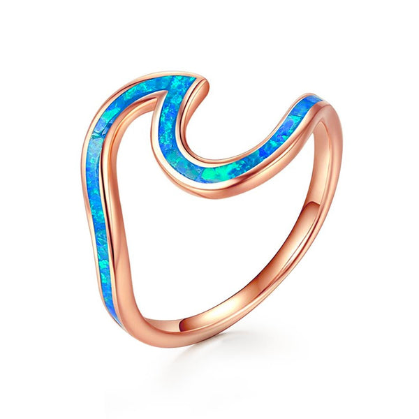Rose Opal Wave Ring
