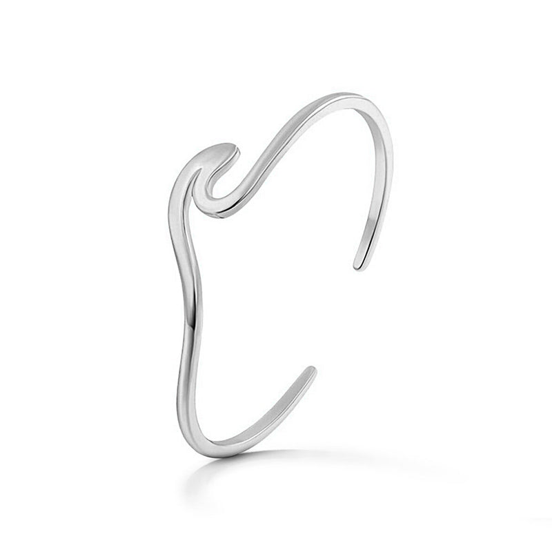 Wave Cuff Bracelet in Sterling Silver