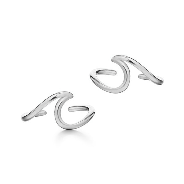 Silver Wave Cuff Earrings