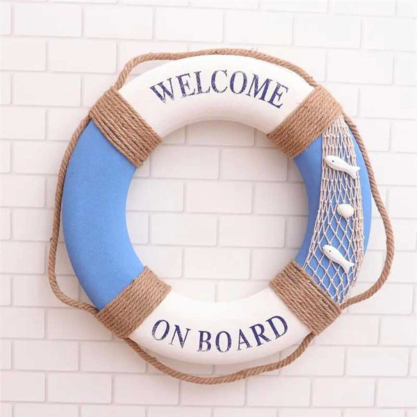  Welcome On Board Lifebouy ring on white wall