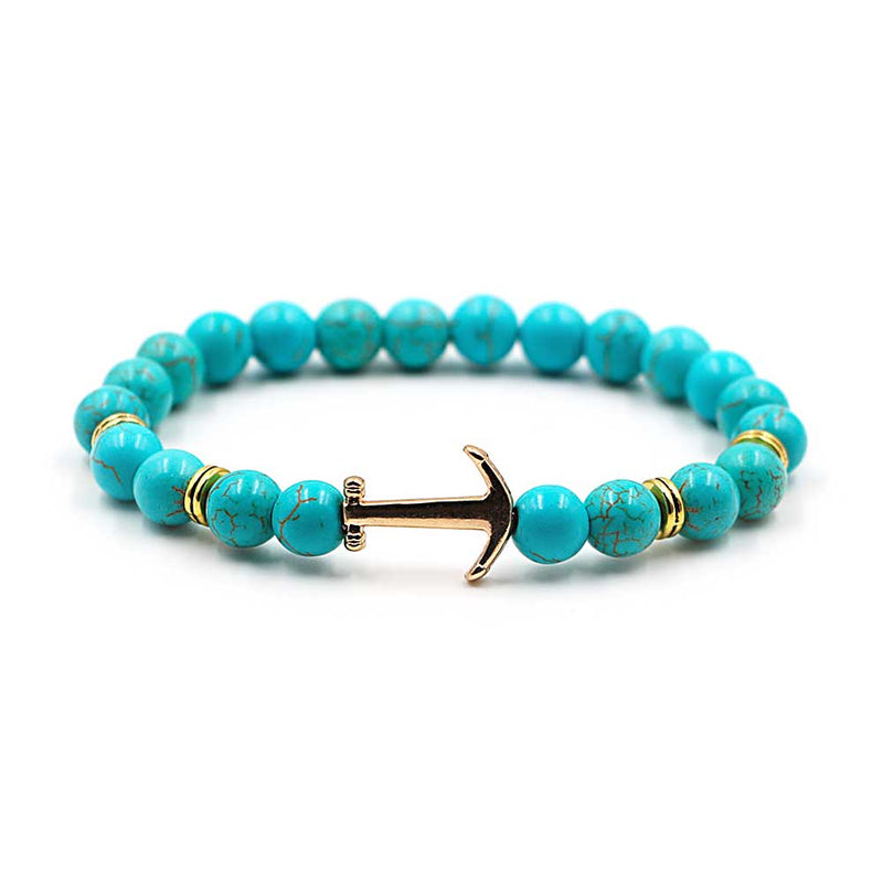 Turquoise Beaded Anchor Bracelet