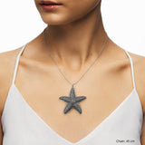 female model wearing a Boho Big Starfish Necklace 