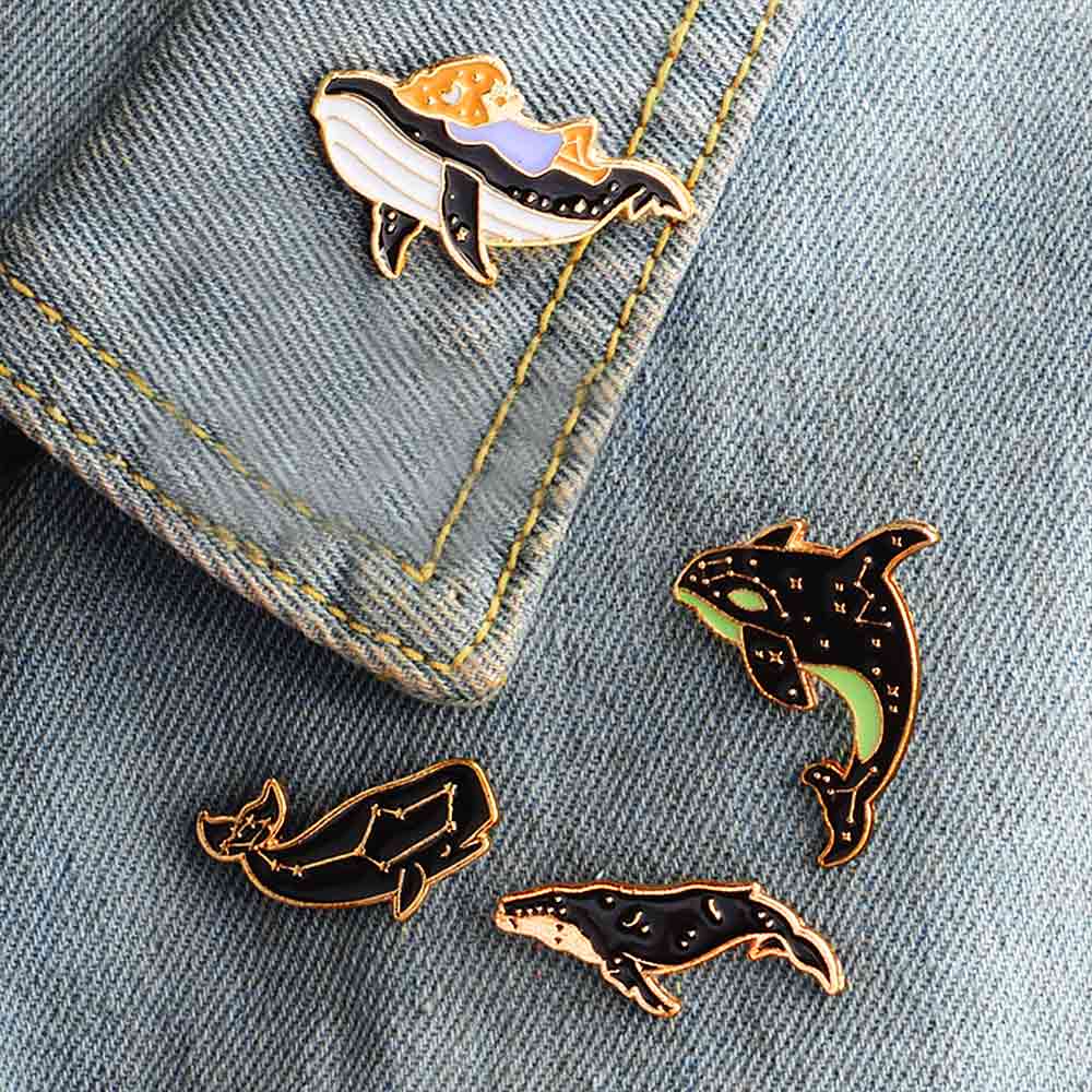 Cosmic Whales’ Whale Brooch Pins