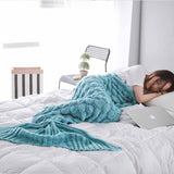 Adult sleeping in Luxury Adults Mermaid Blanket