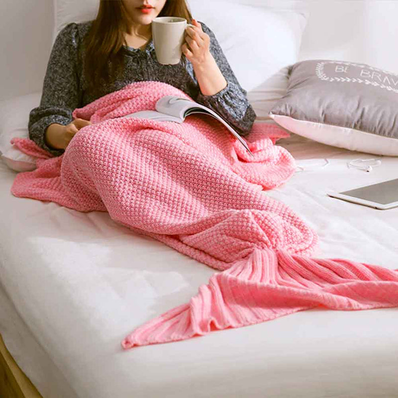 Pink Mermaid Tail Blanket