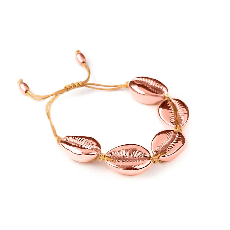 Rose Cowrie Bracelet on hemp cord 