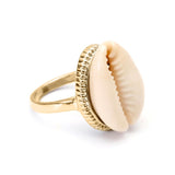 Cowrie Shell Ring in Gold