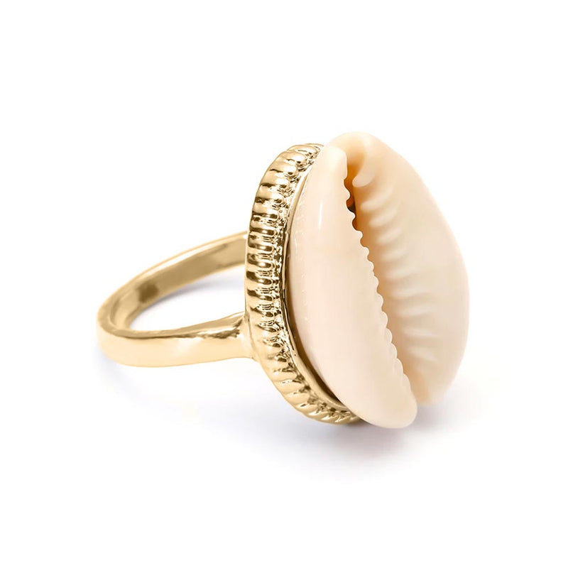 Cowrie Shell Ring in Gold