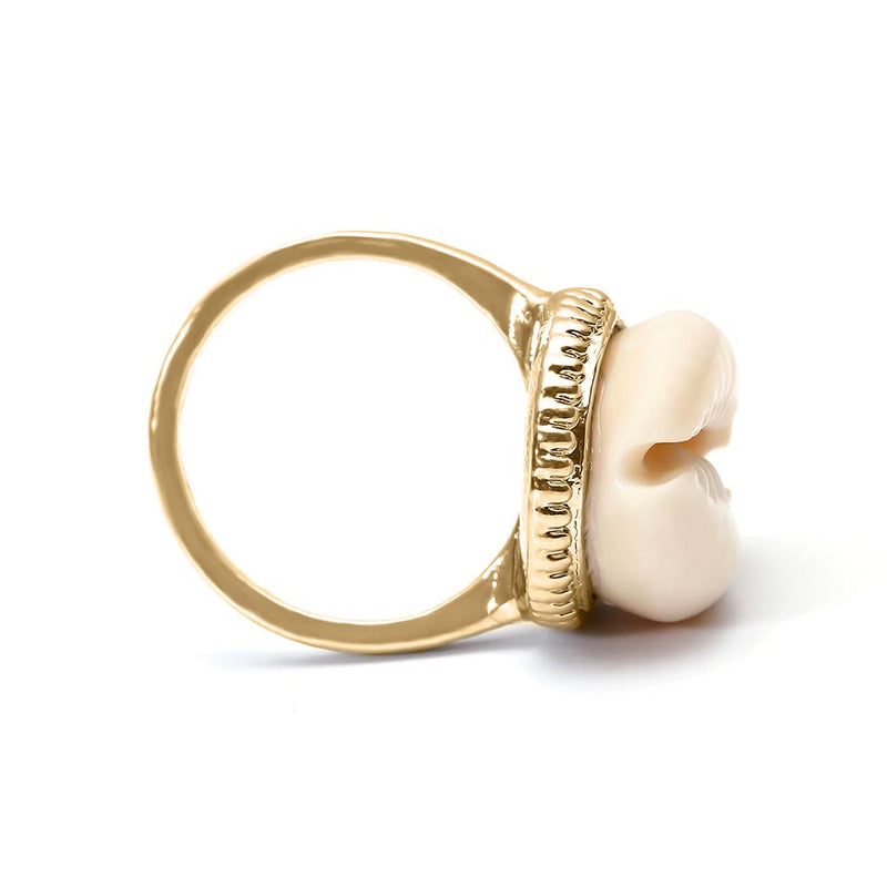 Gold Shell Ring side view 