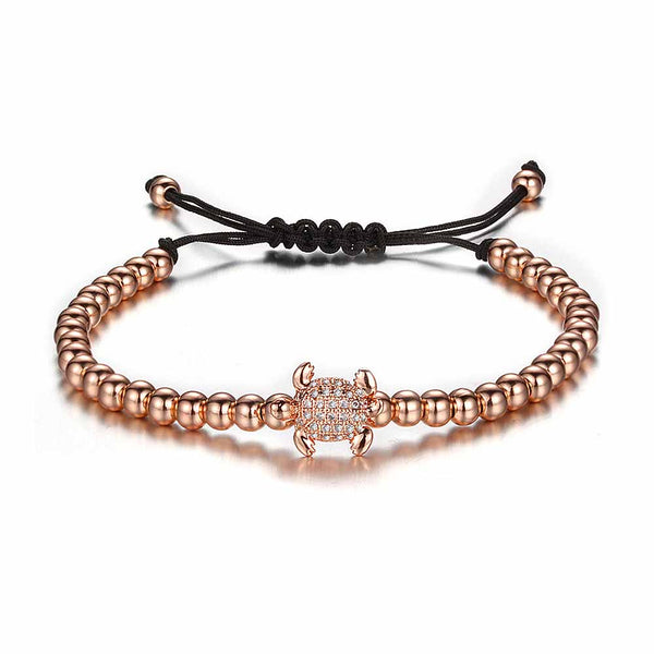 Rose Gold Turtle Bracelet on white background