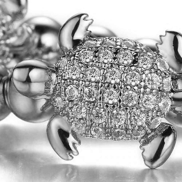 Detail of Pavé Cubic Zirconias on a baby sea turtle bracelet