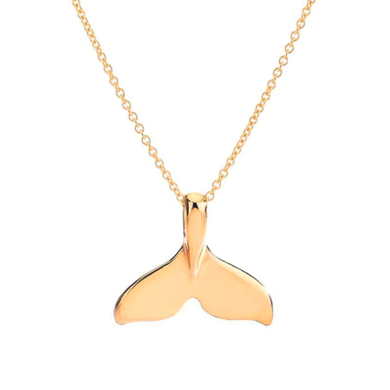 Elegant Gold Whale Tail Necklace 