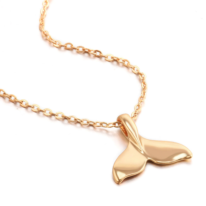 Dainty Gold Whale Tail Necklace – Vanilla Shore
