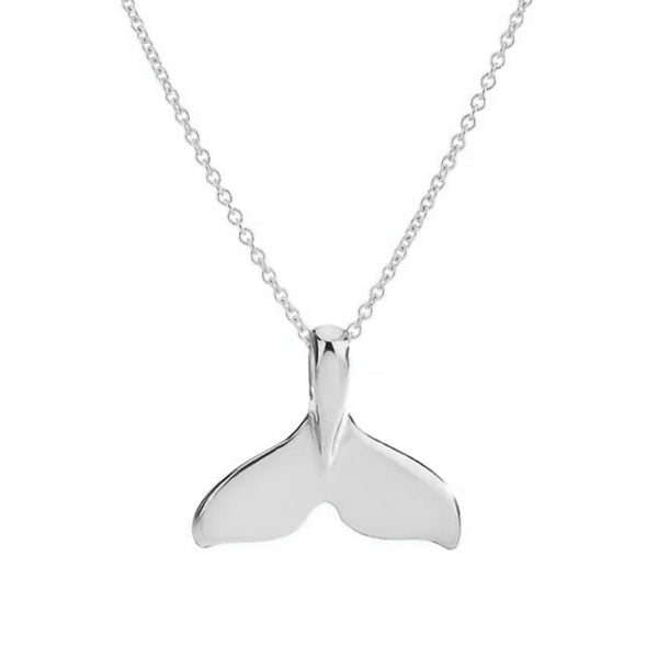 Elegant Silver Whale Tail Necklace