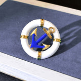 White and Blue Nautical Brooch