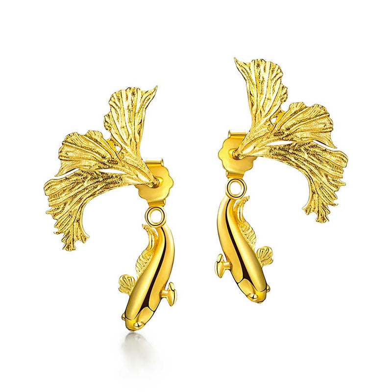 Gold Fish Earrings by Citrus Reef