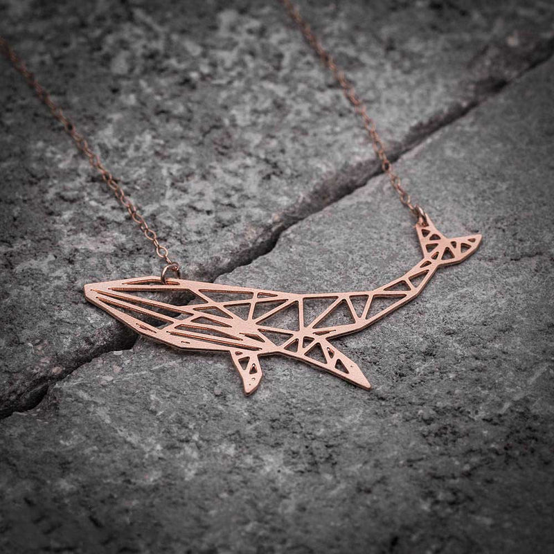 Rose Gold Whale Pendant Flat Lay