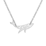 Geometric Silver Humpback Whale Necklace 
