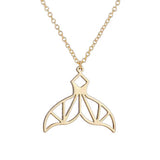 Geometric Gold Whale Tail Necklace