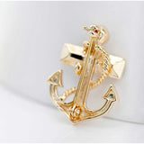 Back view of a Gold Anchor Brooch