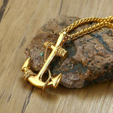 Back rear view of a Gold Anchor Pendant 