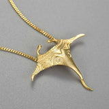 Detail of Gold Manta Ray Pendant
