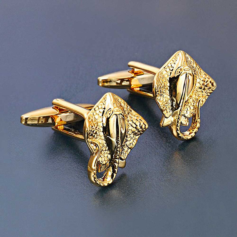 Pair of gold stingray cuffs
