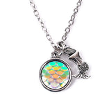 White Opalescent Mermaid Scale Necklace & Pendant